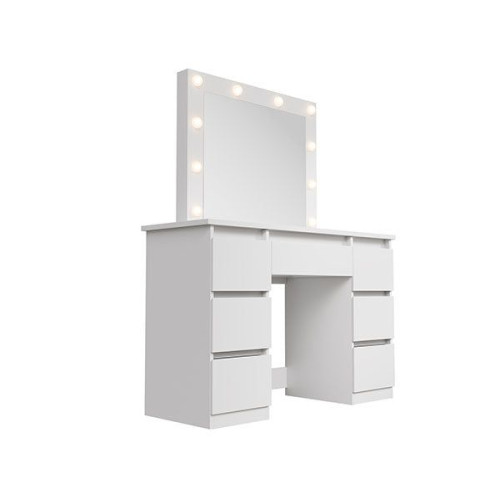 Kozmetický stolík s LED zrkadlom 110x140x40 cm, biely Kozmetický stolík s LED zrkadlom 110x140x40 cm, biely