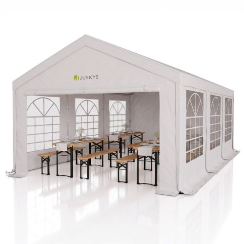 Záhradný párty stan 4x6 m biely s UV ochranou, PE 180g/m²