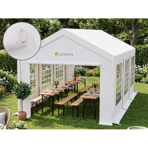Záhradný párty stan 4x6 m biely s UV ochranou, PE 180g/m² Záhradný párty stan 4x6 m biely s UV ochranou, PE 180g/m²