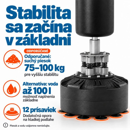 Voľne stojace boxovacie vrece 175 cm – 12 prísaviek Voľne stojace boxovacie vrece 175 cm – 12 prísaviek