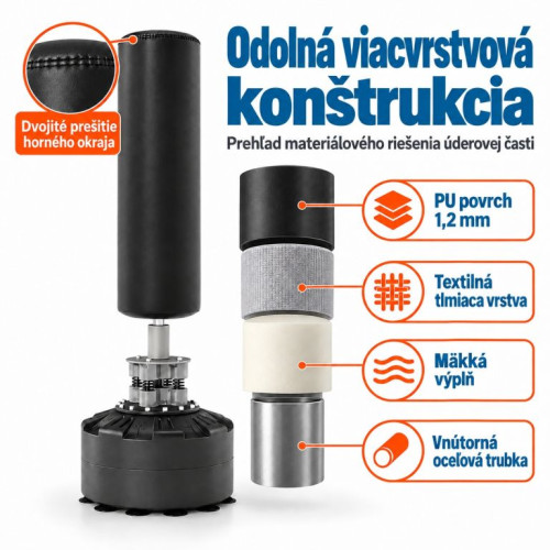 Voľne stojace boxovacie vrece 175 cm – 12 prísaviek Voľne stojace boxovacie vrece 175 cm – 12 prísaviek